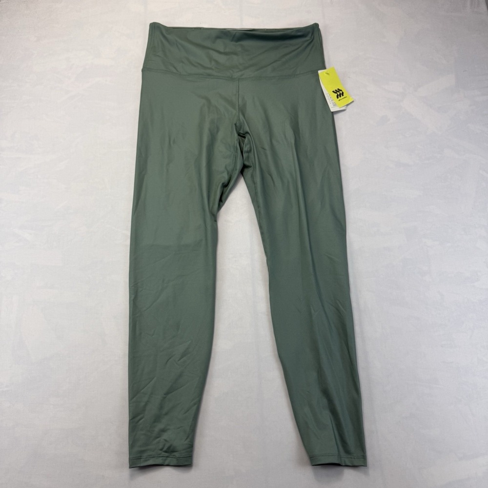 All in Motion Women's L Green High Rise 7/8 Athletic Leggings Zip Pocket NWT